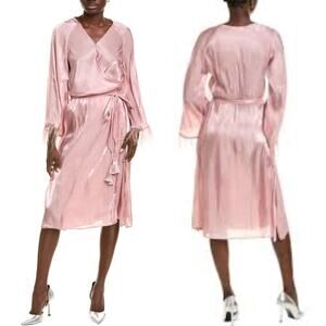 O.p.t. Mardilono Wrap‎ Dress In Pink size XS MISSING TASSELS